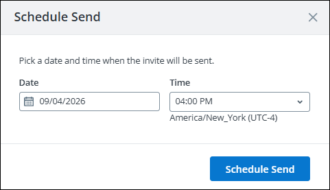 Schedule send a document screenshot